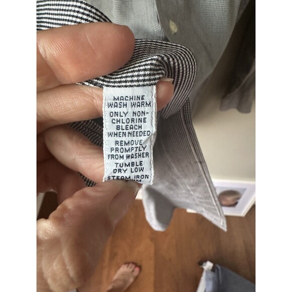 Ralph Lauren Blake 100% Two-Ply Cotton Gray Long Sleeve Button Down Shirt Large - Picture 4 of 6